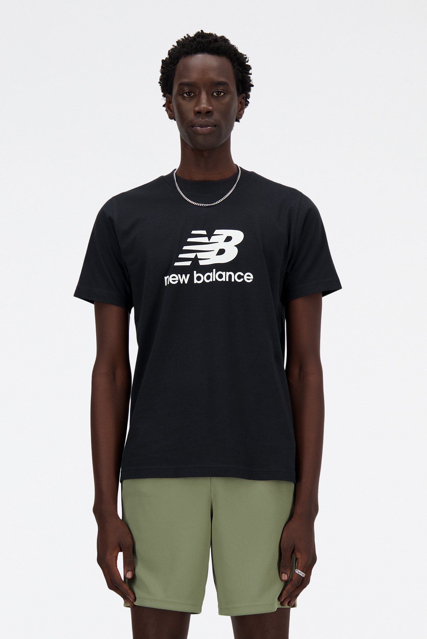 Мужская черная футболка Stacked Logo Черный XXL New Balance MT41502BK Мужская черная футболка Stacked Logo Черный XXL New Balance MT41502BK
