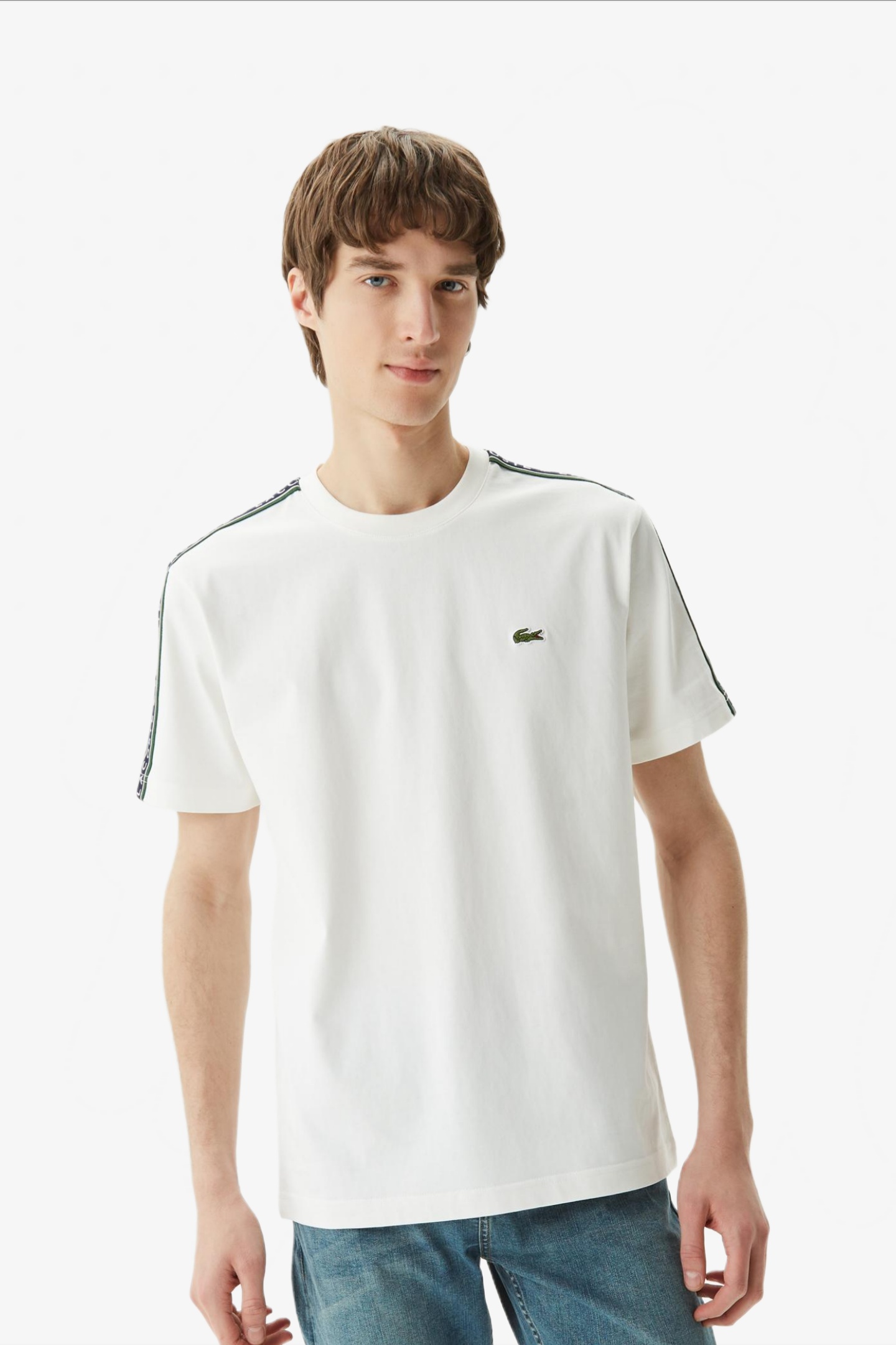 Мужская белая футболка Белый L-XL Lacoste TH031313B Мужская белая футболка Белый L-XL Lacoste TH031313B