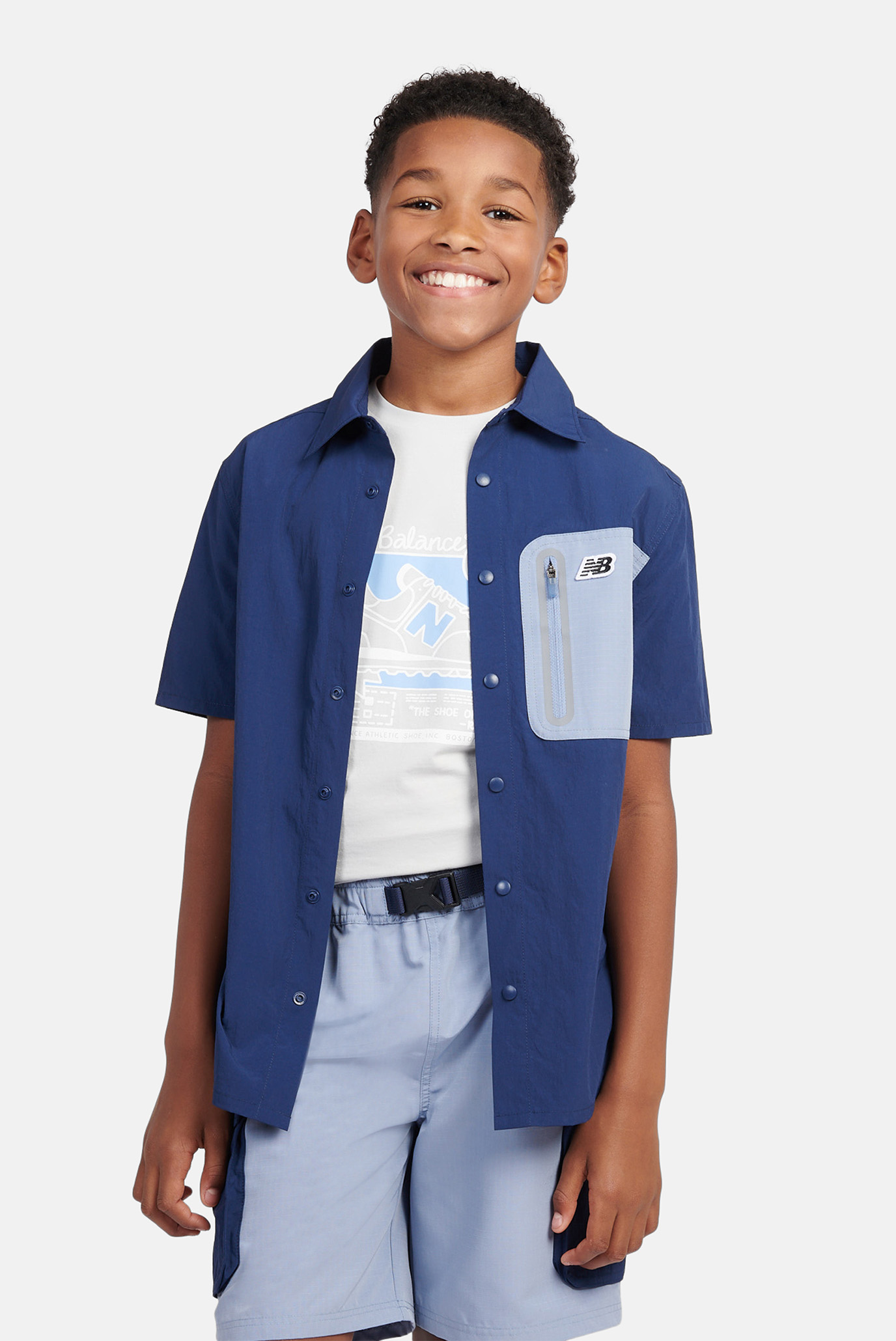 Детская синяя рубашка Premium Shirt Синий 7-8Y New Balance LAKB0189NNY Детская синяя рубашка Premium Shirt Синий 7-8Y New Balance LAKB0189NNY