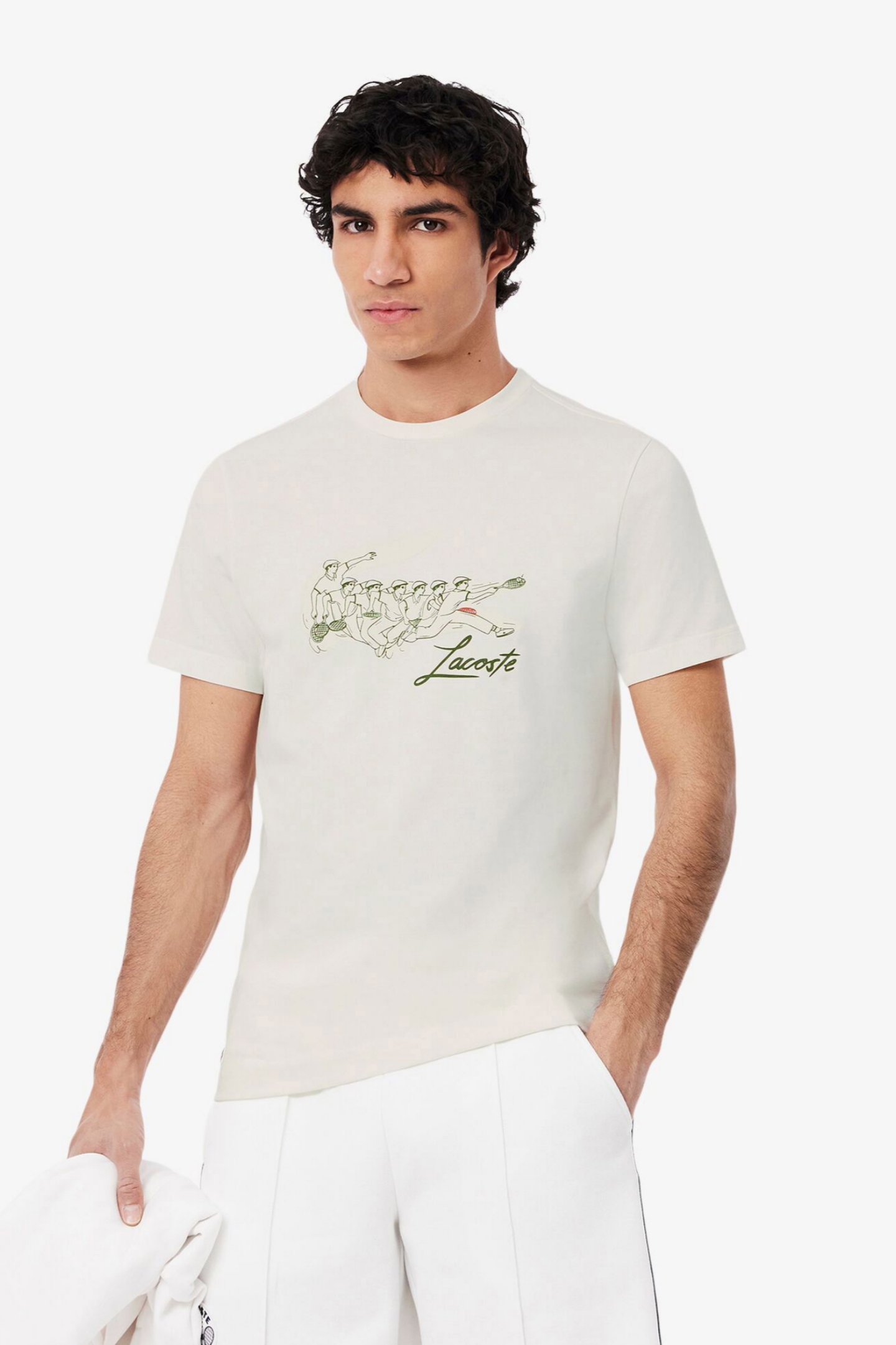 Мужская белая футболка Белый M Lacoste TH2102NYV Мужская белая футболка Белый M Lacoste TH2102NYV