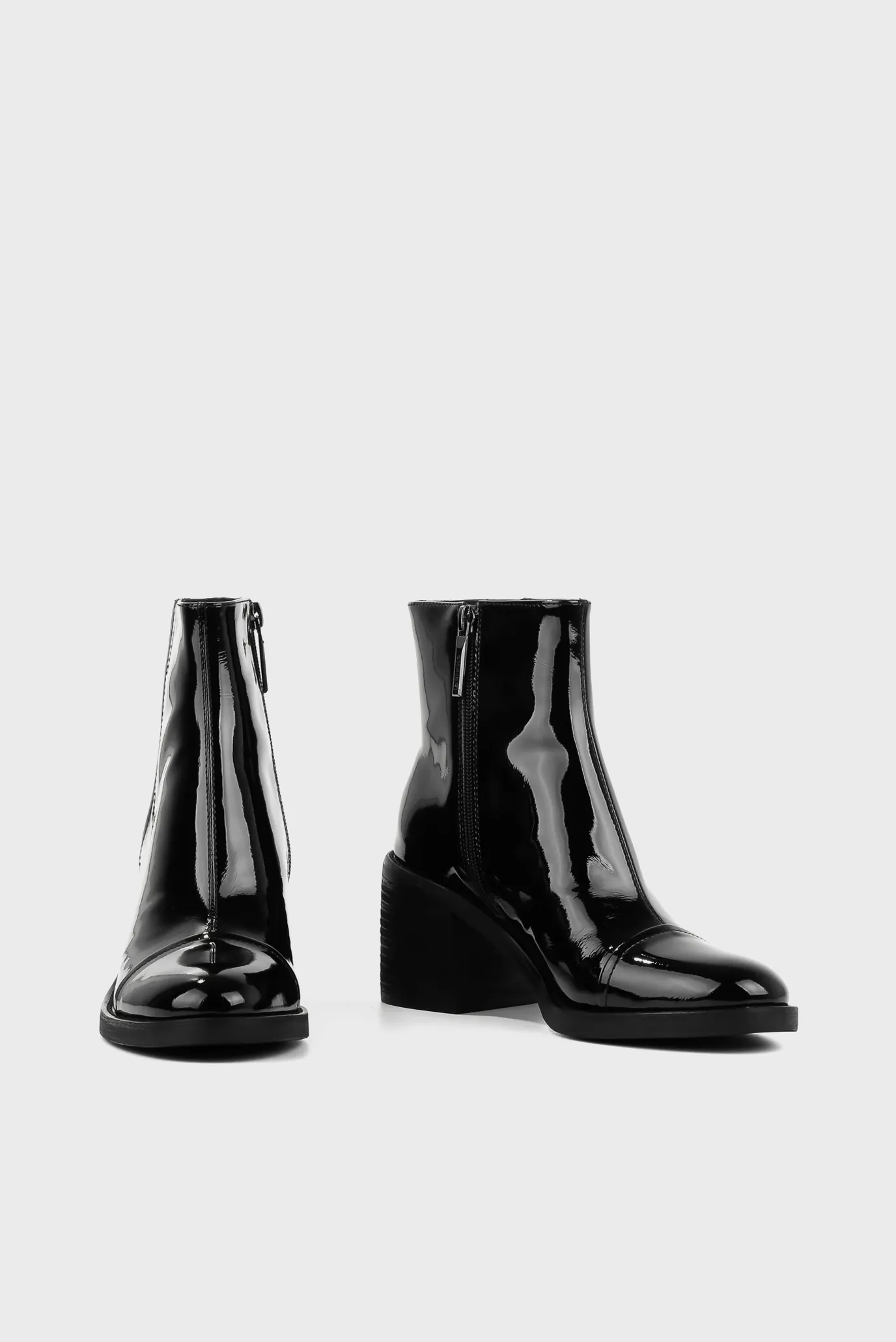 Женские черные лаковые ботильоны 5