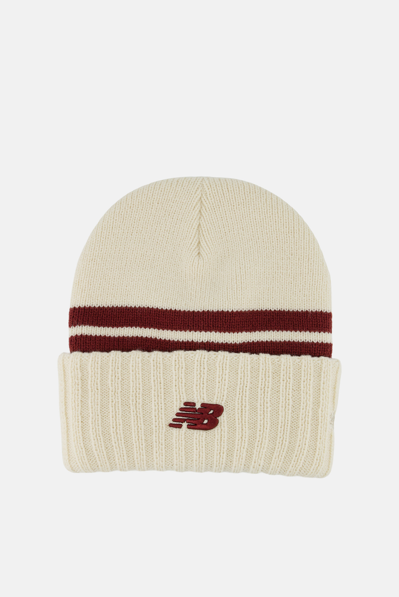 Бежевая шапка Striped Knit Hat Бежевый ONESIZE New Balance LAH01053LIN Бежевая шапка Striped Knit Hat Бежевый ONESIZE New Balance LAH01053LIN