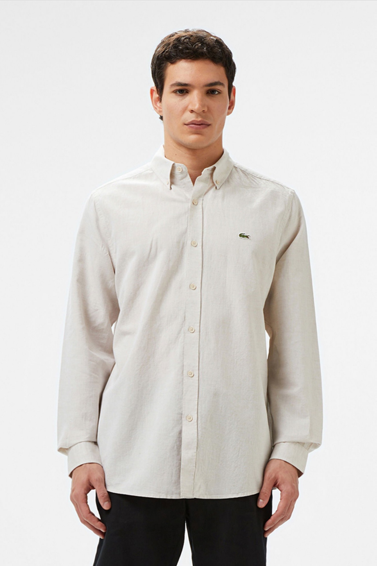 Мужская бежевая рубашка Бежевый 43 Lacoste CH052002S Мужская бежевая рубашка Бежевый 43 Lacoste CH052002S