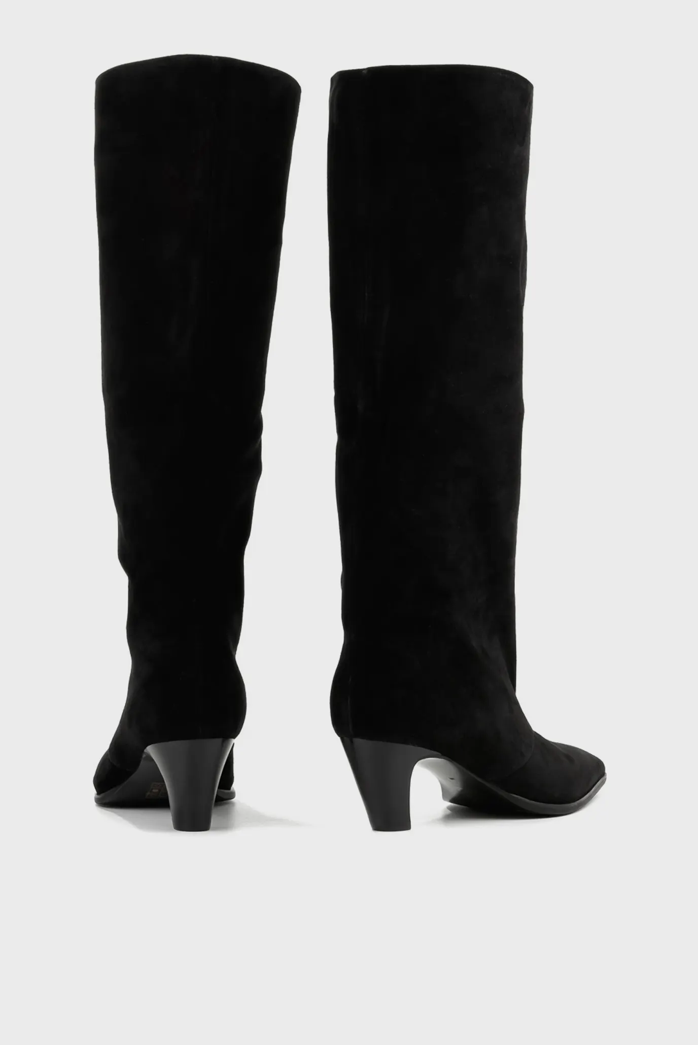 Жіночі чорні замшеві чоботи 4