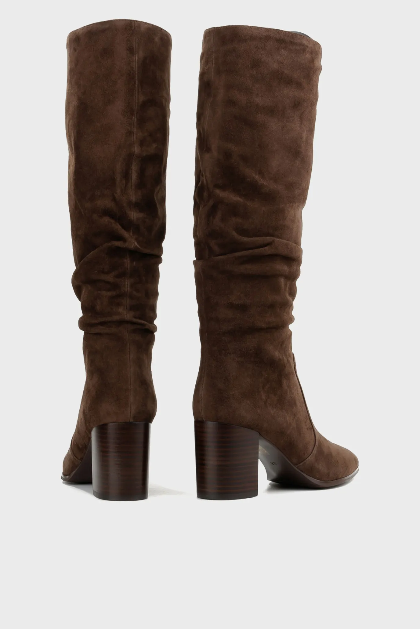 Женские коричневые замшевые сапоги 4