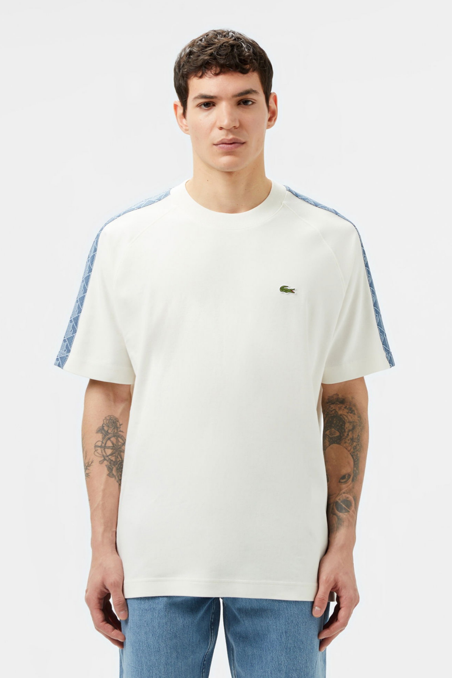 Мужская белая футболка Белый L Lacoste TH0530ARS Мужская белая футболка Белый L Lacoste TH0530ARS