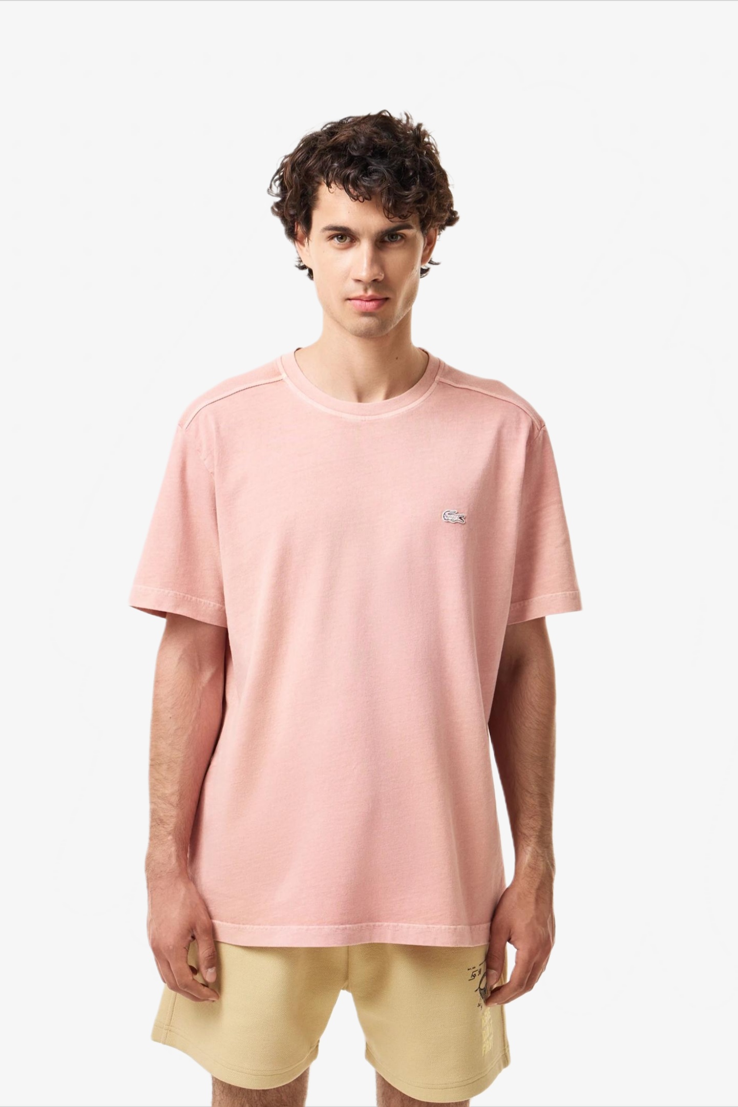 Мужская розовая футболка Розовый L Lacoste TH0426K86 Мужская розовая футболка Розовый L Lacoste TH0426K86
