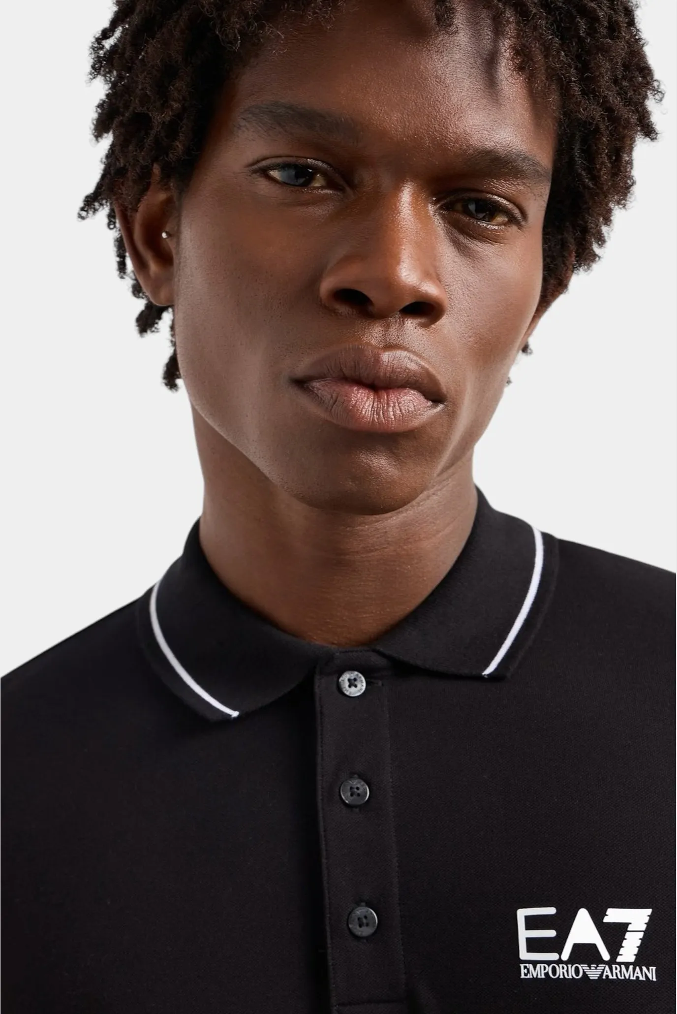 Мужское черное хлопковое поло 4