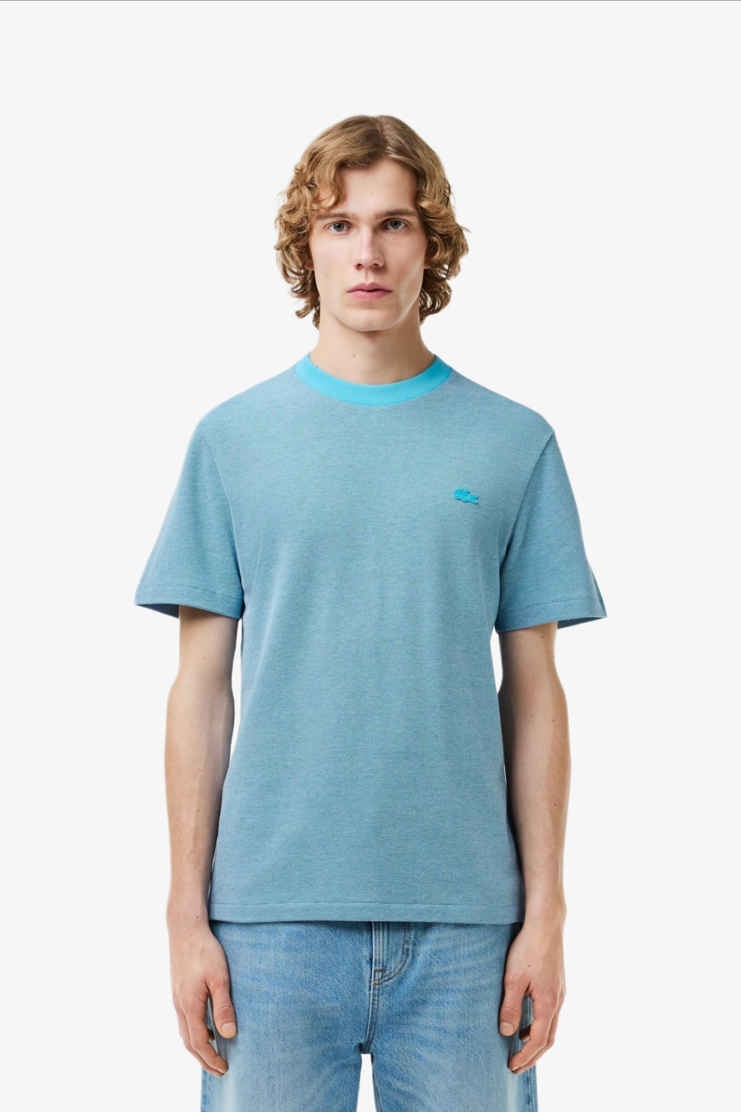 Мужская голубая футболка Голубой S Lacoste TH7344IPK Мужская голубая футболка Голубой S Lacoste TH7344IPK