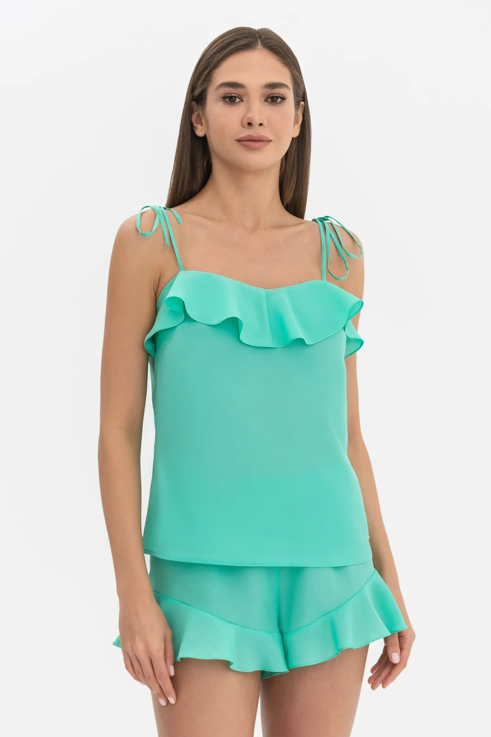 Женская короткая пижама с воланами Frize 1