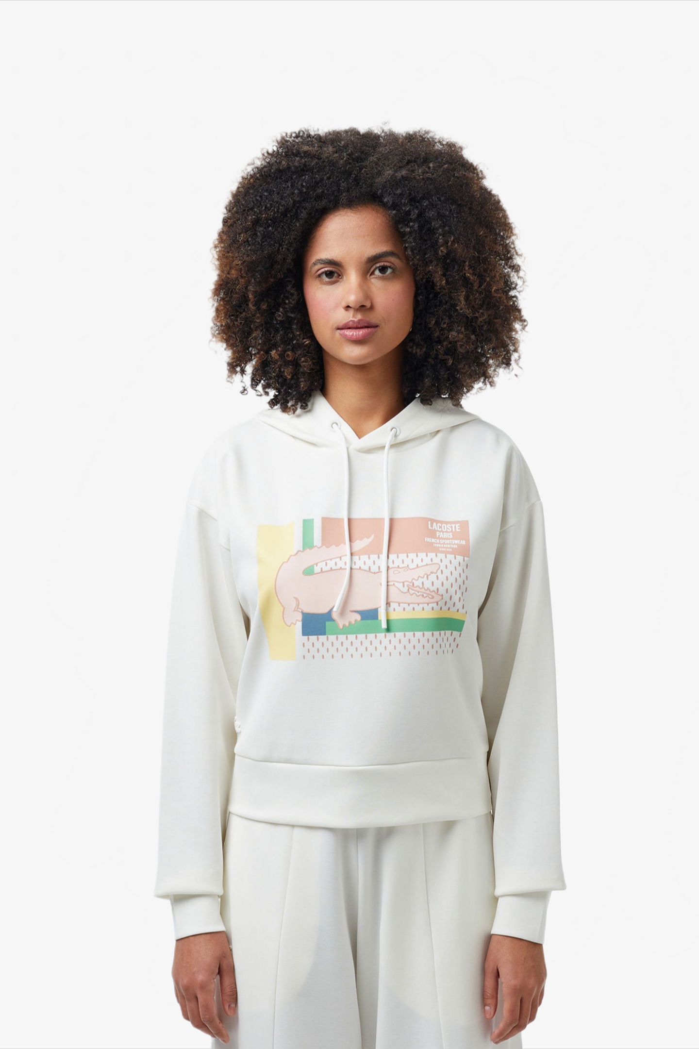Женская белая толстовка. Белый 40 Lacoste SF051470V Женская белая толстовка. Белый 40 Lacoste SF051470V