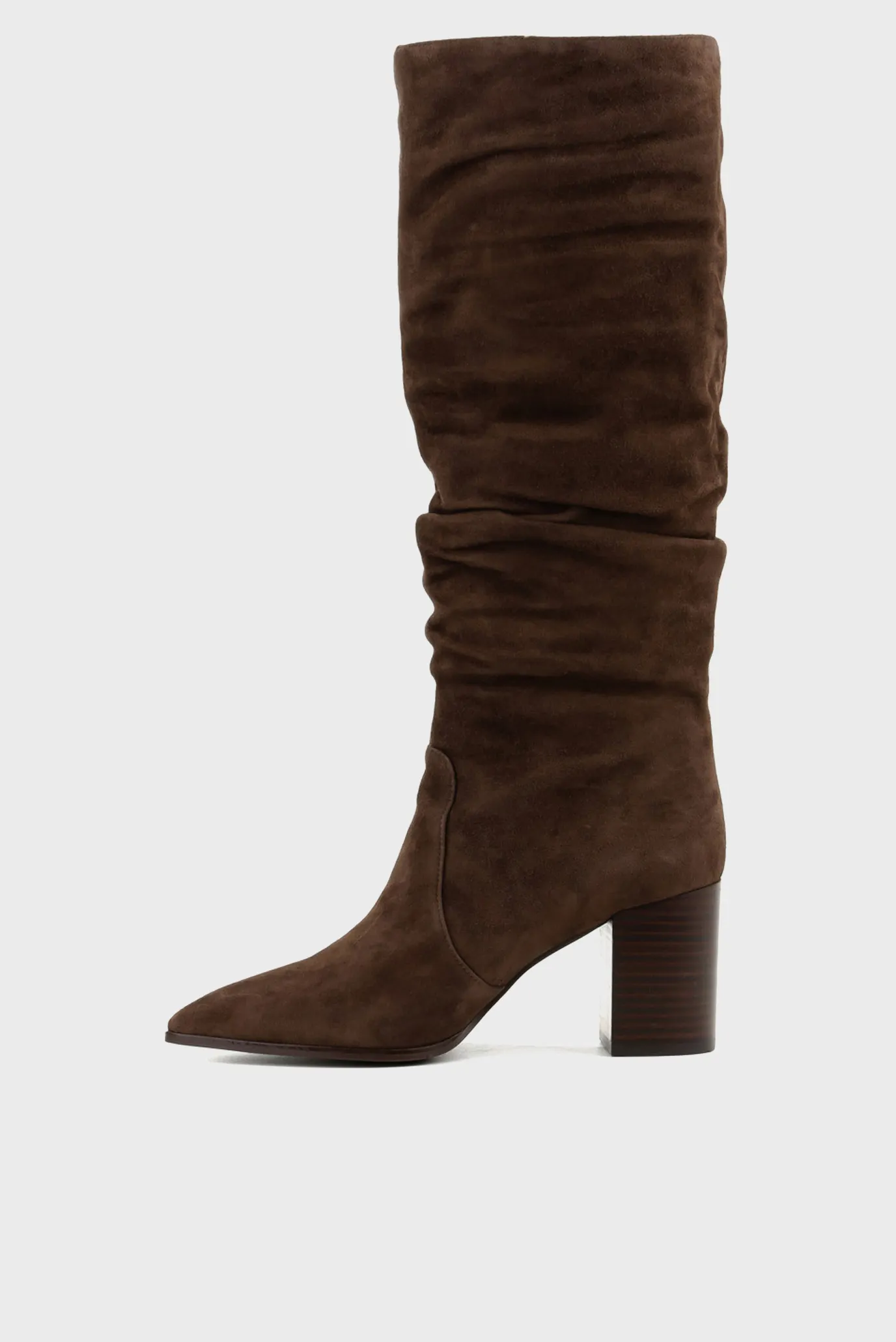 Женские коричневые замшевые сапоги 2