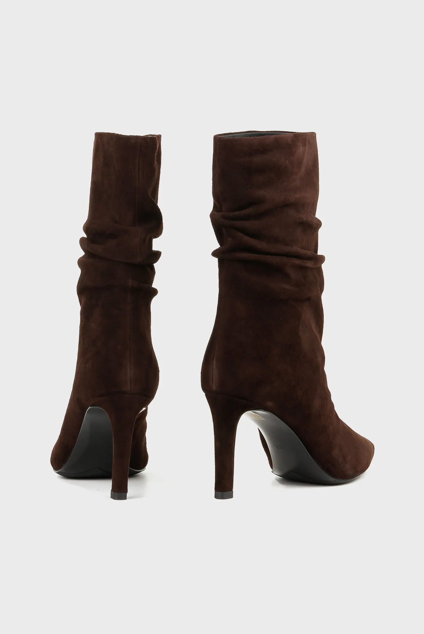 Женские коричневые замшевые ботильоны 4