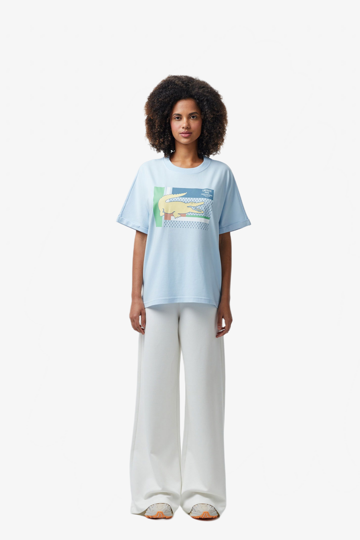 Женская голубая футболка Голубой 40 Lacoste TF0514T01 Женская голубая футболка Голубой 40 Lacoste TF0514T01
