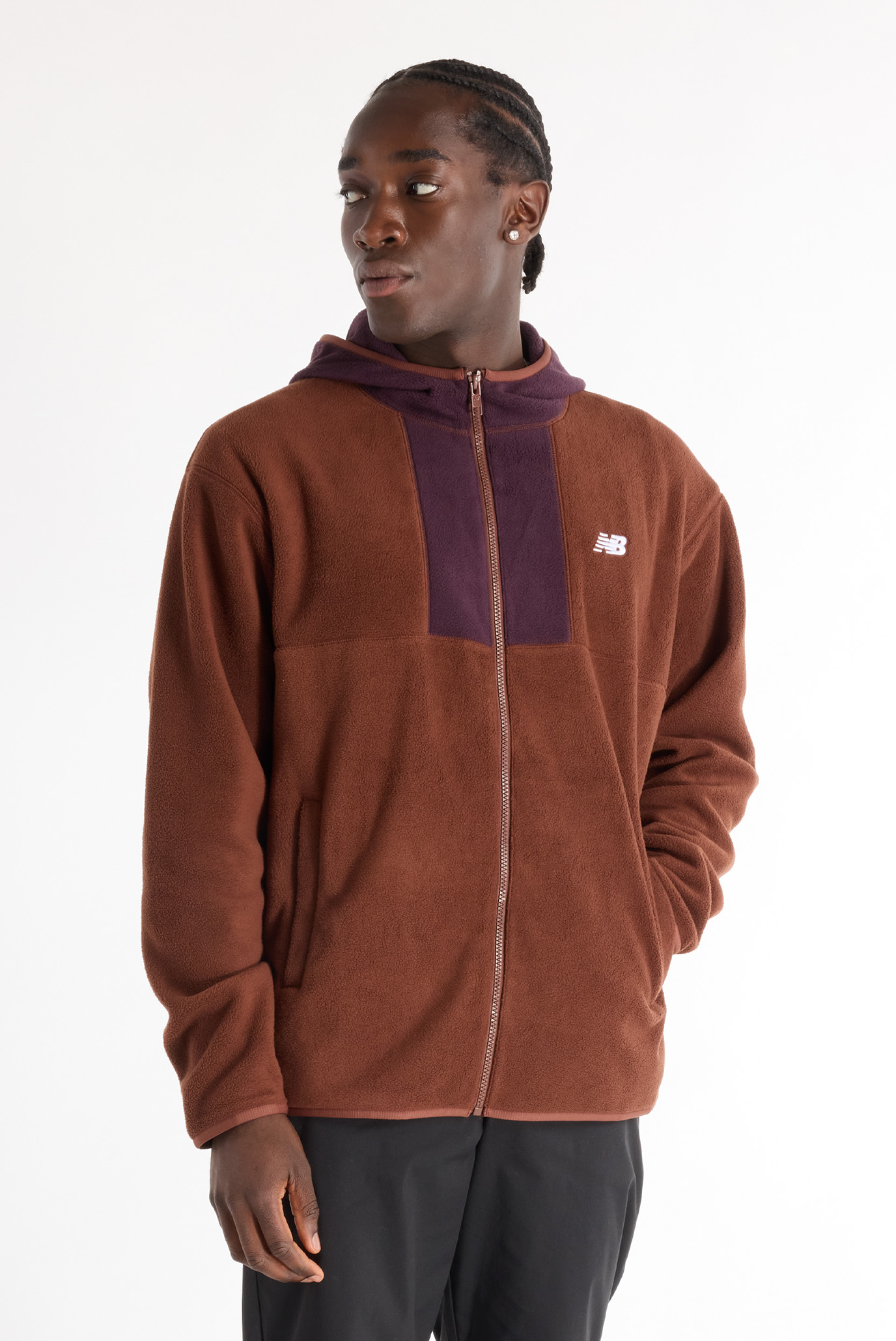 Мужское коричневое худи Polar Fleece Коричневый XL New Balance MJ43517ROK Мужское коричневое худи Polar Fleece Коричневый XL New Balance MJ43517ROK