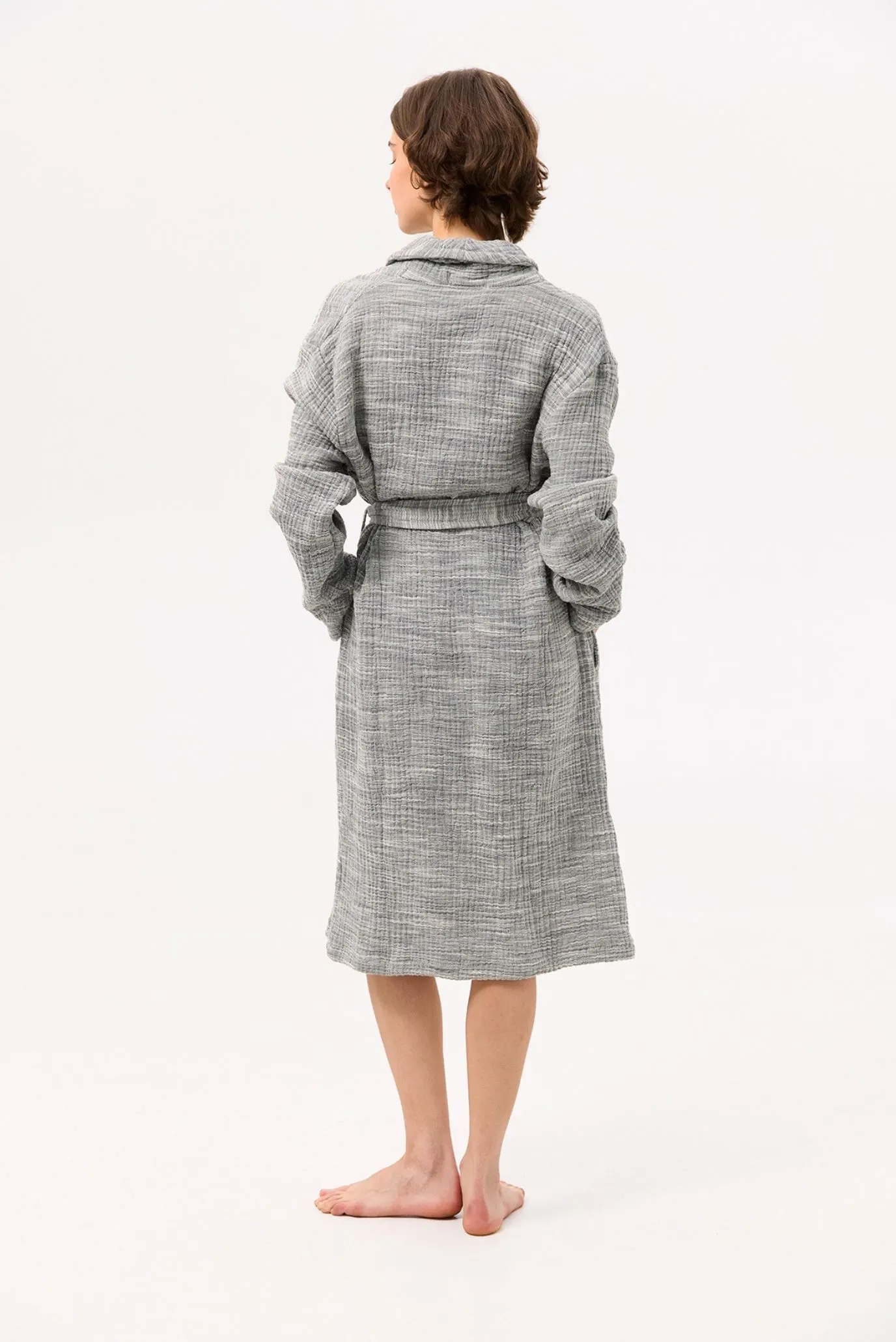 Женский серый халат Anya muslin 2