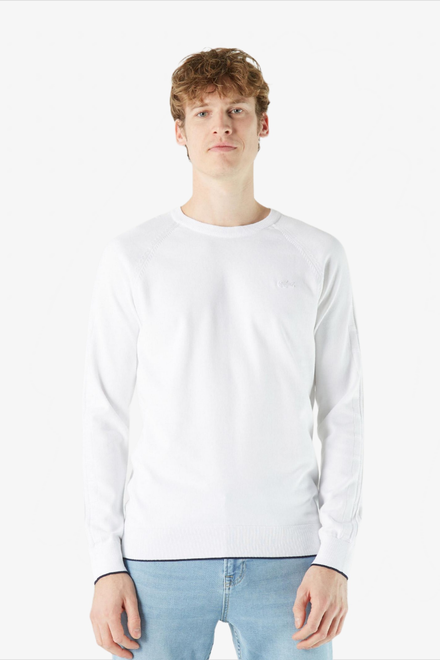 Мужской белый свитер Белый M-L Lacoste AH020606B Мужской белый свитер Белый M-L Lacoste AH020606B