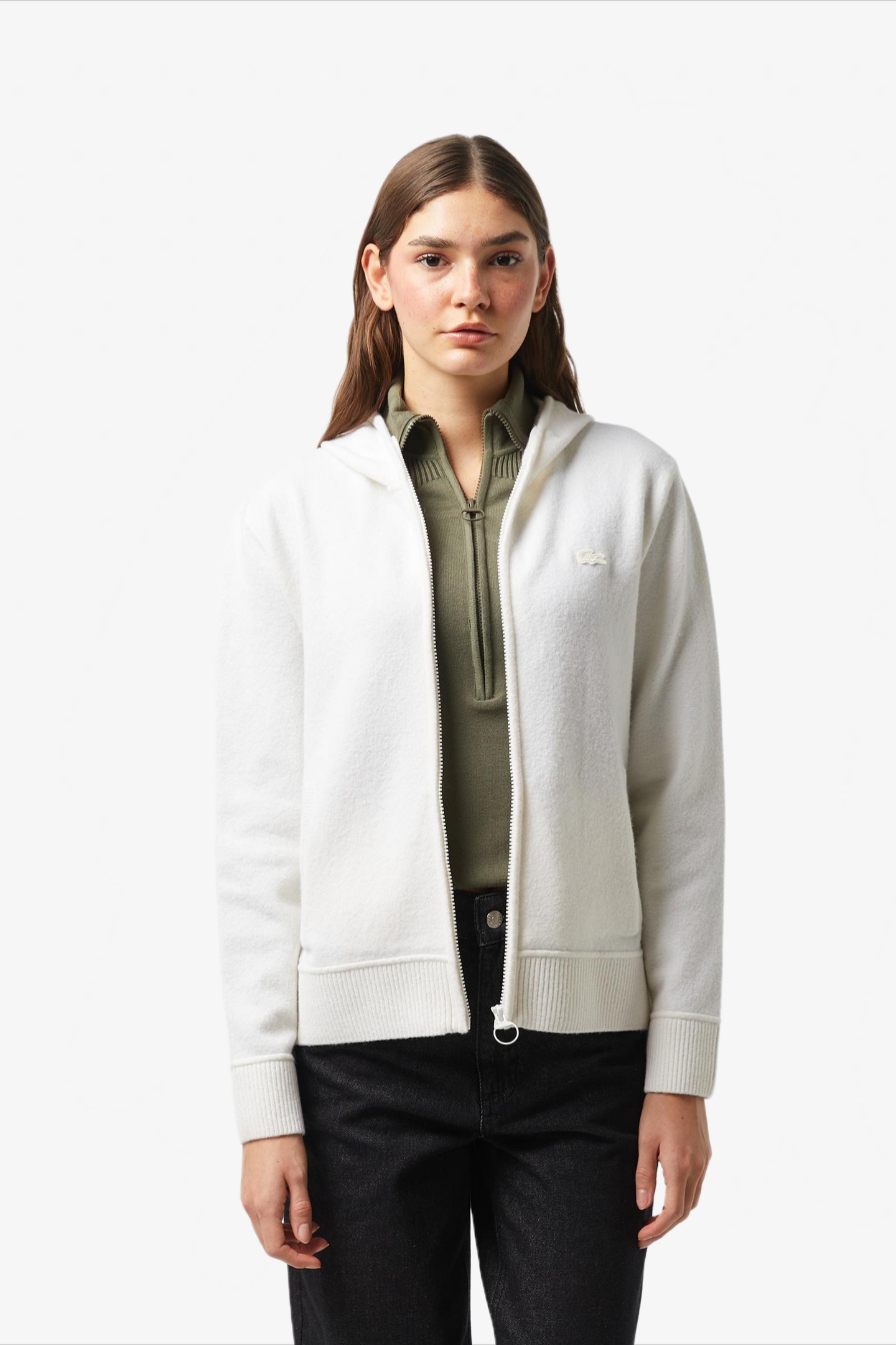 Женский белый свитер Белый 40 Lacoste AF2508R70V Женский белый свитер Белый 40 Lacoste AF2508R70V