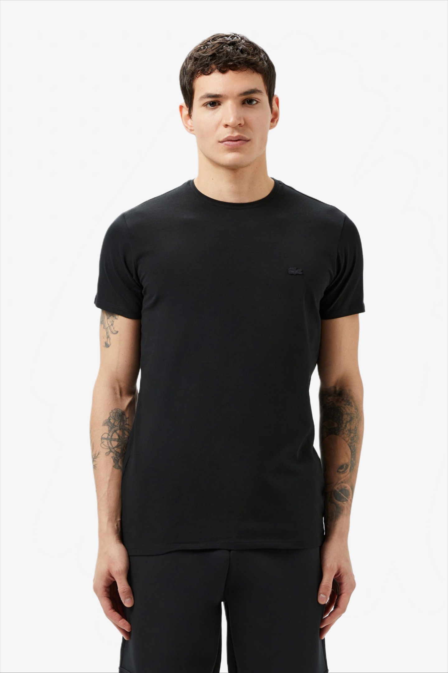 Мужская черная футболка Черный L-XL Lacoste TH099898S Мужская черная футболка Черный L-XL Lacoste TH099898S