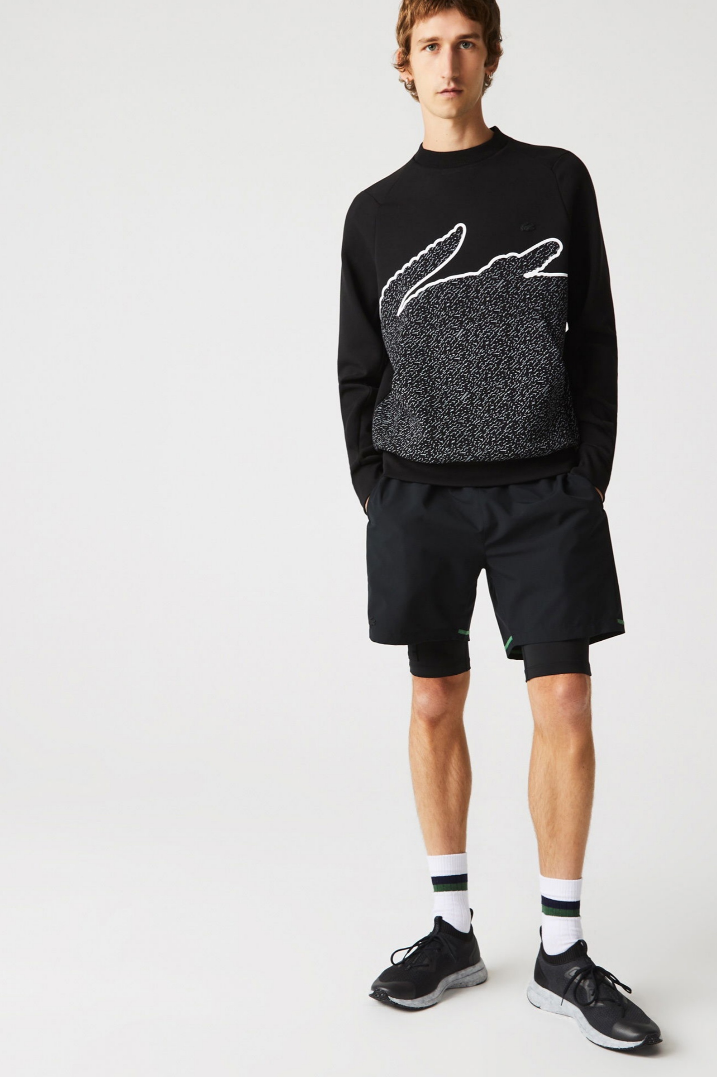 Мужская черная толстовка Черный M Lacoste SH3358031 Мужская черная толстовка Черный M Lacoste SH3358031