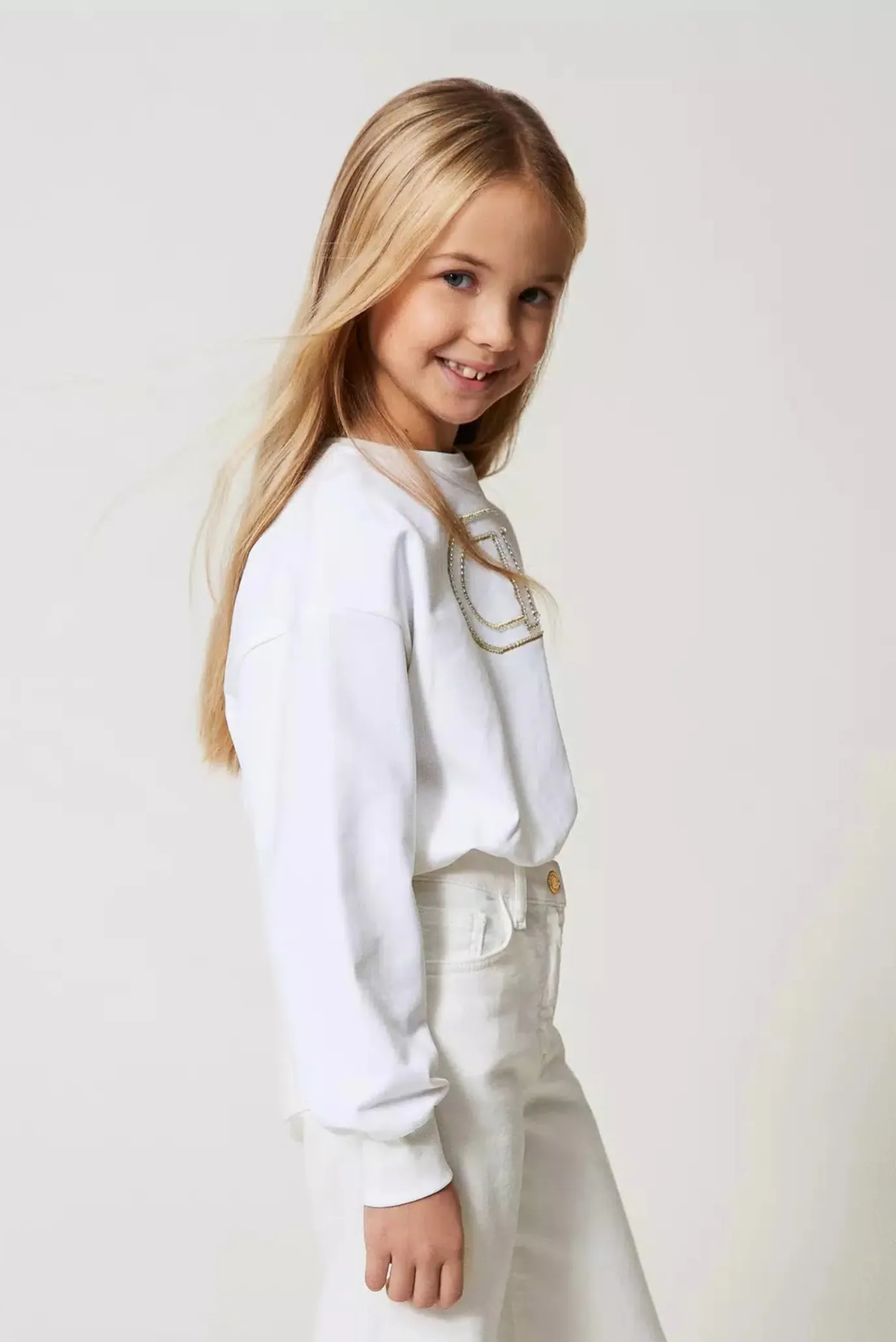 Дитячий білий світшот TWINSET Girl 4