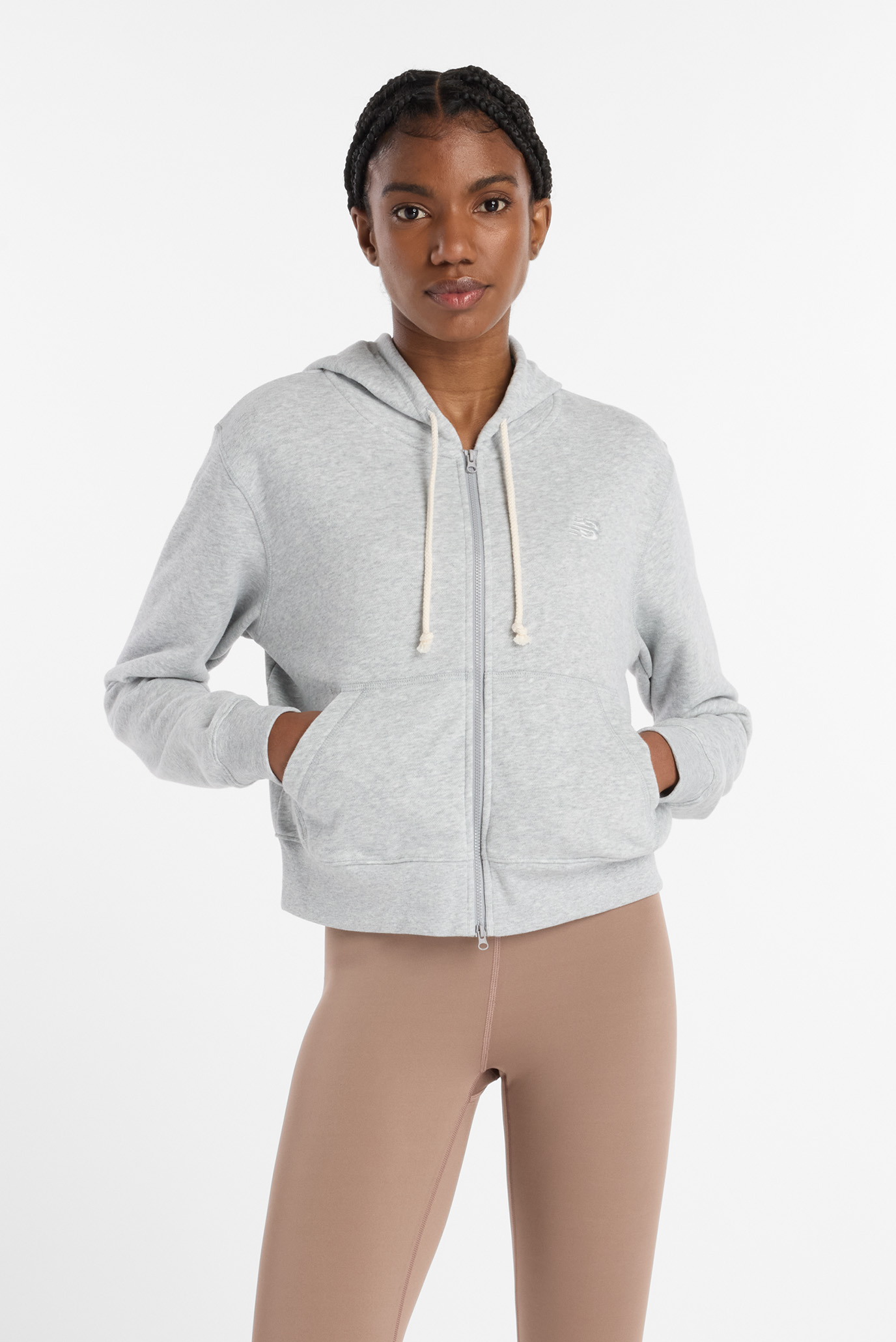 Женское серое худи Coastal Full Zip Серый M New Balance WJ53508AG Женское серое худи Coastal Full Zip Серый M New Balance WJ53508AG