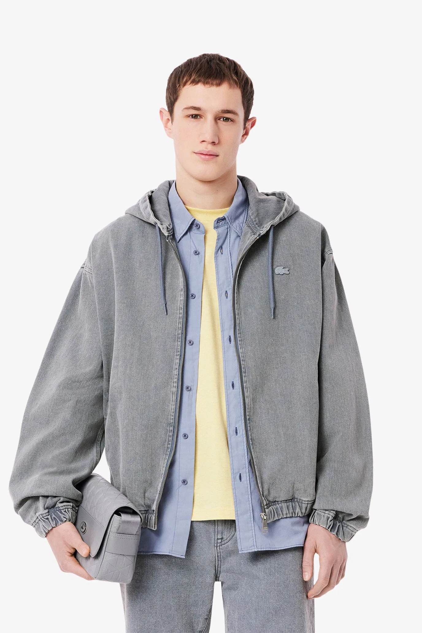 Мужская серая джинсовая куртка Серый 52 Lacoste BH0801FNI Мужская серая джинсовая куртка Серый 52 Lacoste BH0801FNI