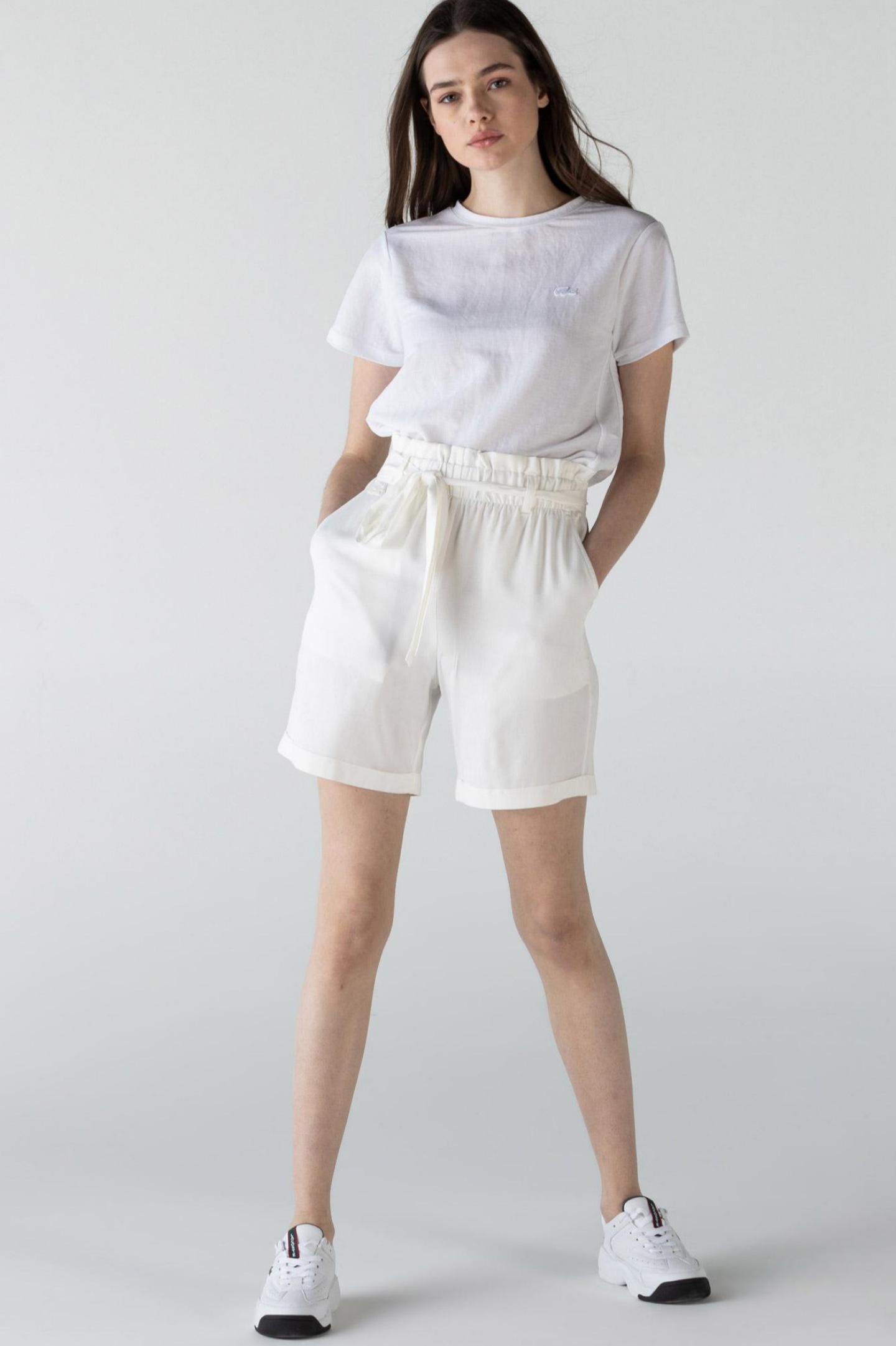 Женские белые шорты Белый 34 Lacoste GF010707B Женские белые шорты Белый 34 Lacoste GF010707B