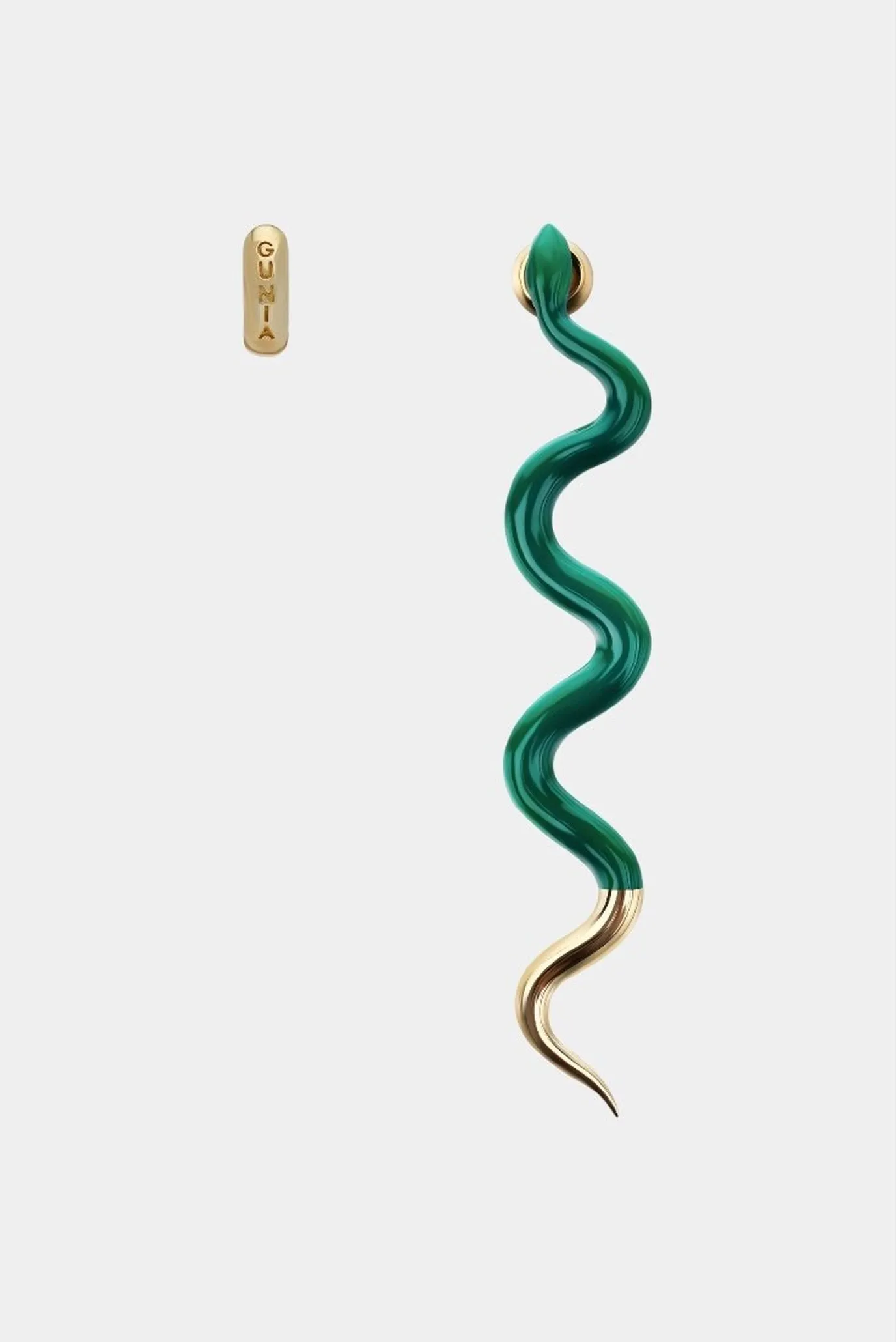 Женская зеленая моносерьга 1