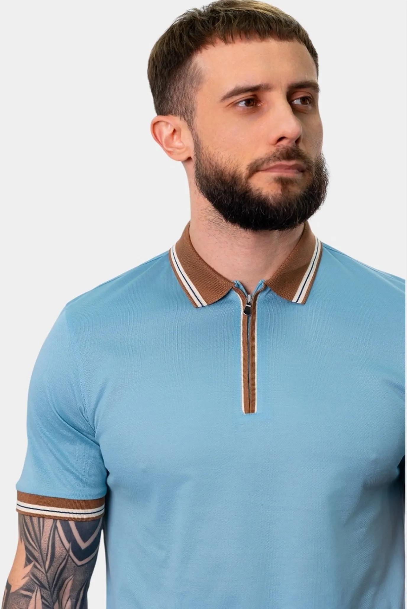 Чоловіча блакитне поло 4