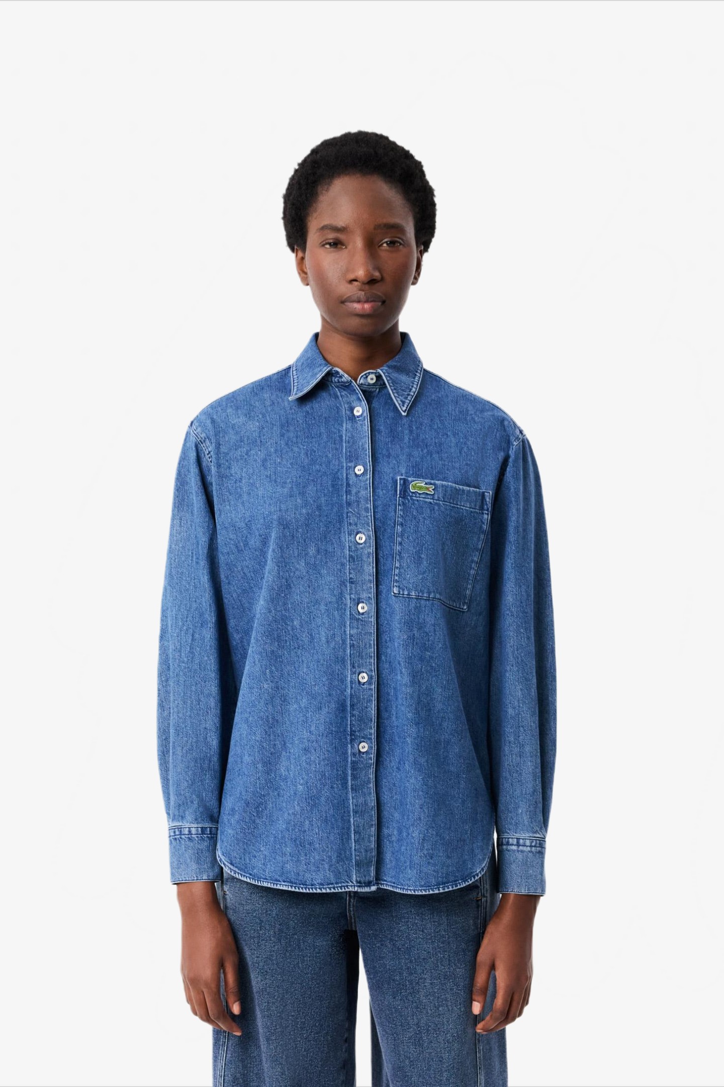 Женская голубая рубашка Голубой 40 Lacoste CF0036113 Женская голубая рубашка Голубой 40 Lacoste CF0036113