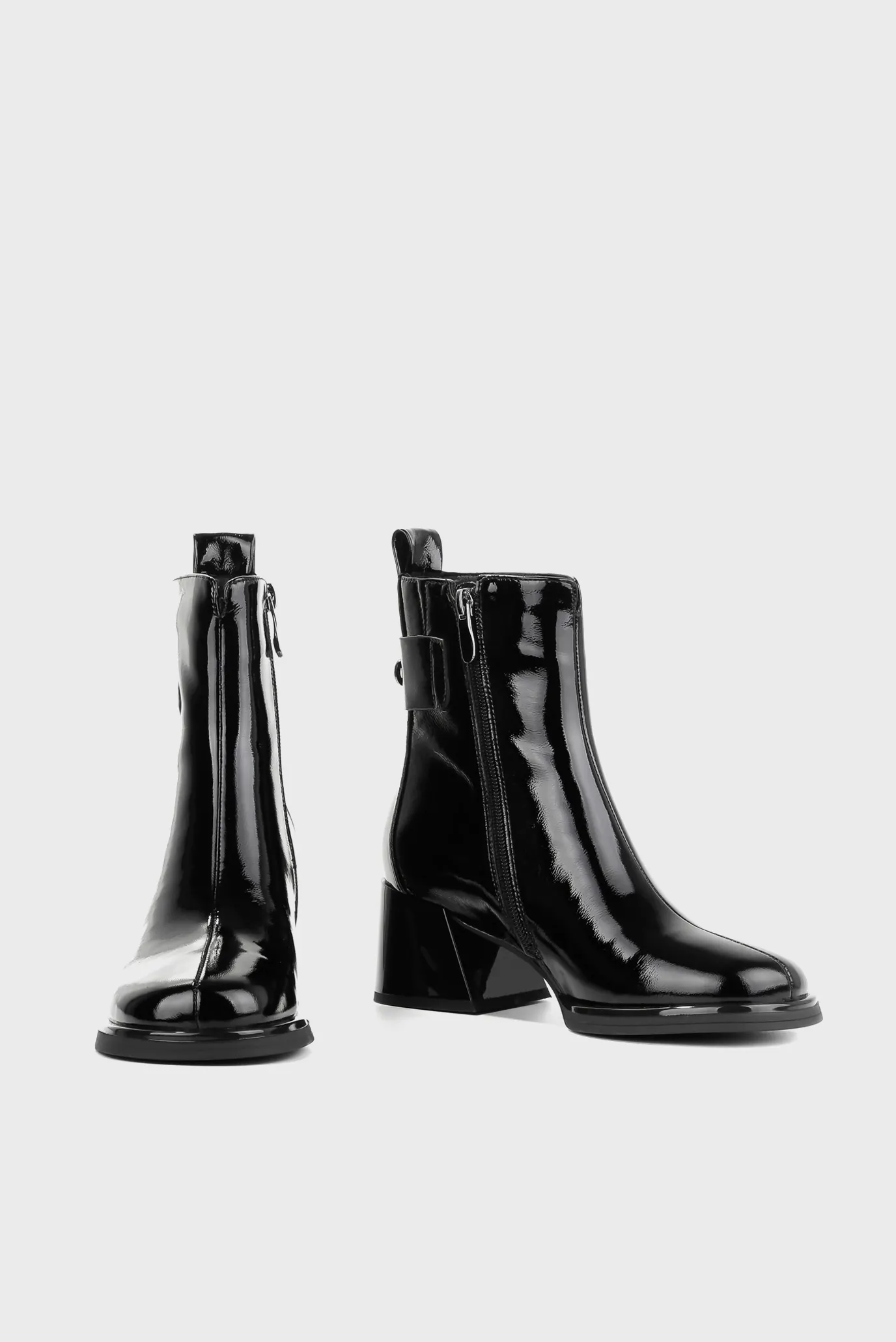 Женские черные лаковые ботильоны 3