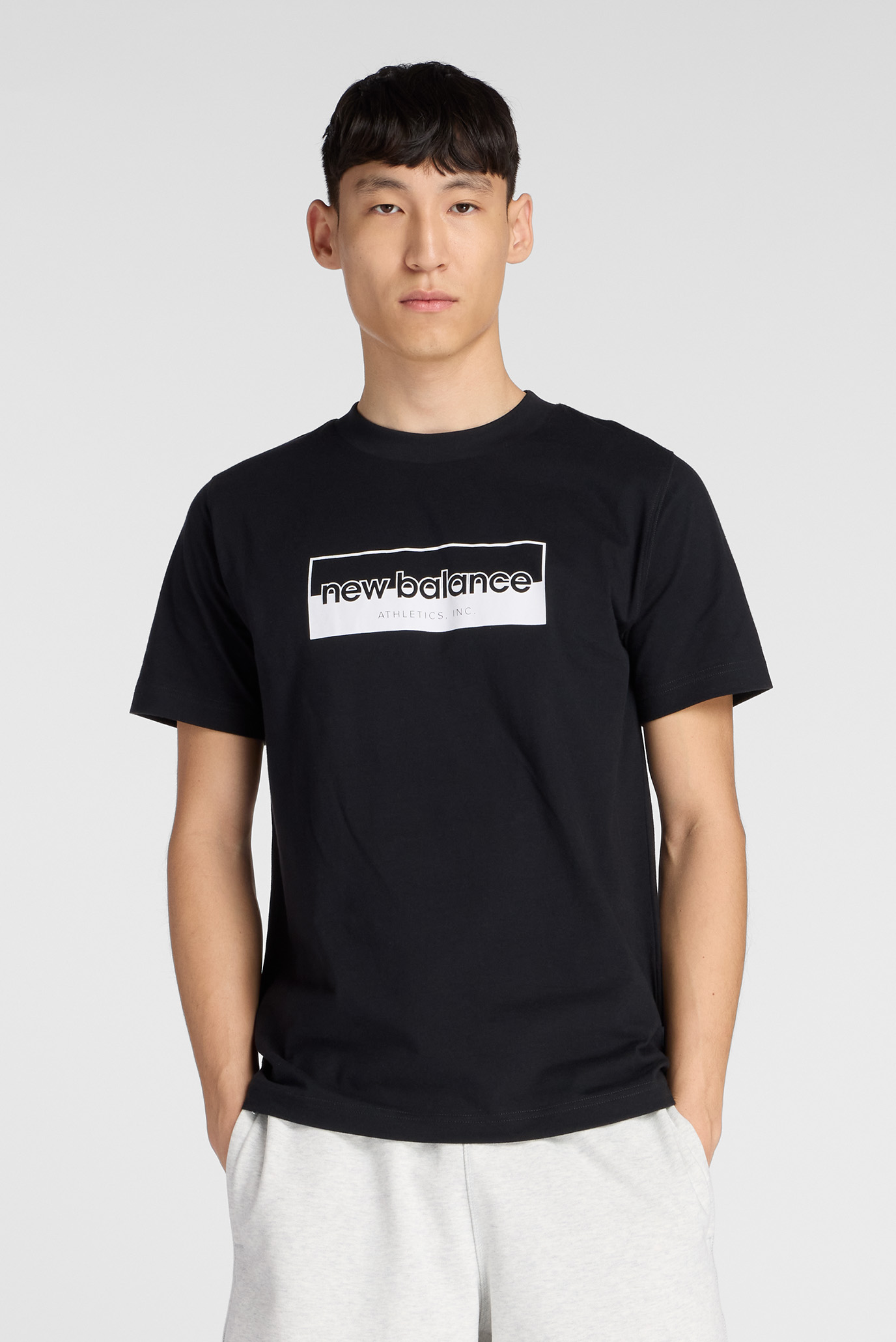 Мужская черная футболка Rectangular Logo Черный XXL New Balance MT53956BK Мужская черная футболка Rectangular Logo Черный XXL New Balance MT53956BK