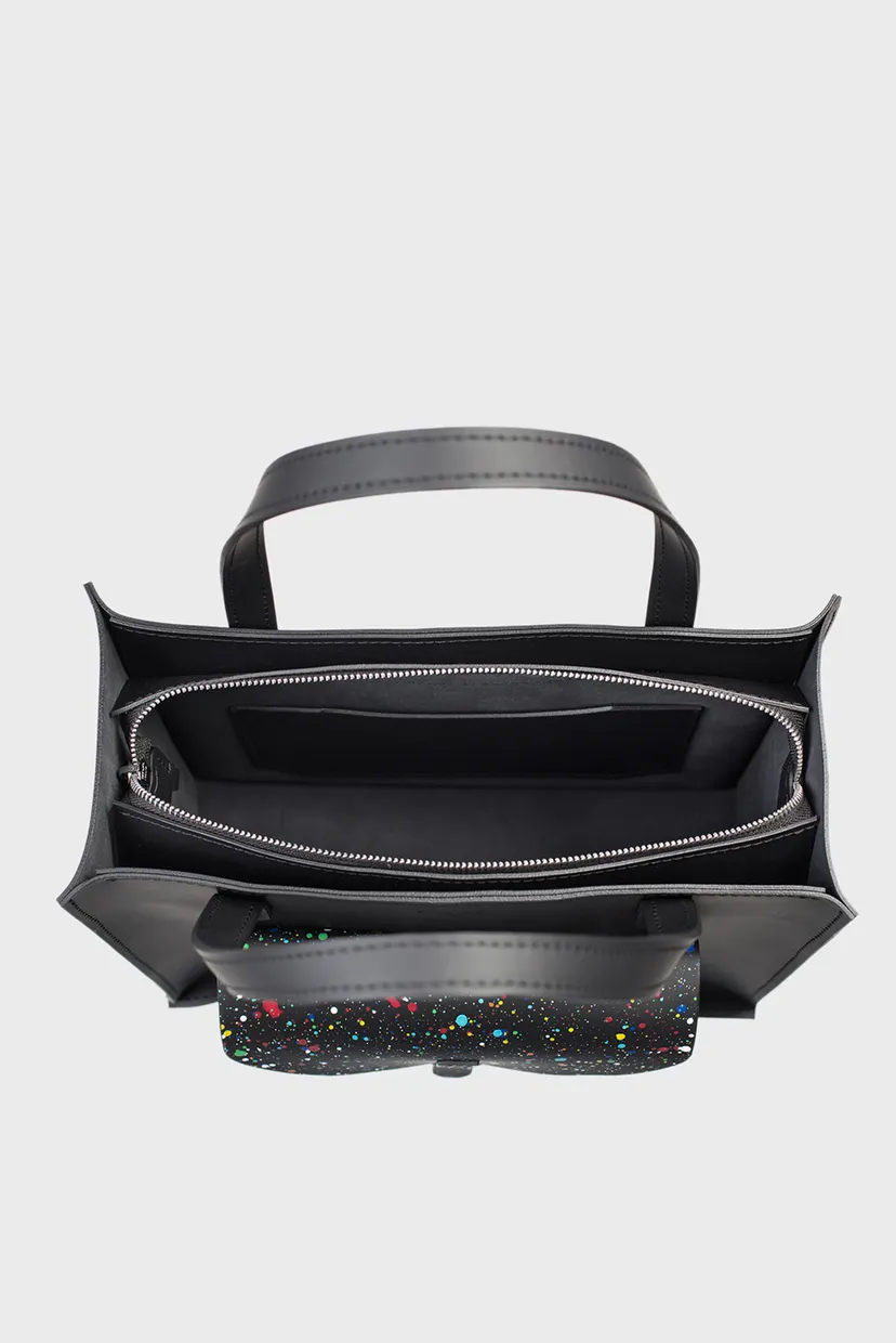 Женская черная сумка с узором Shopper S1 4