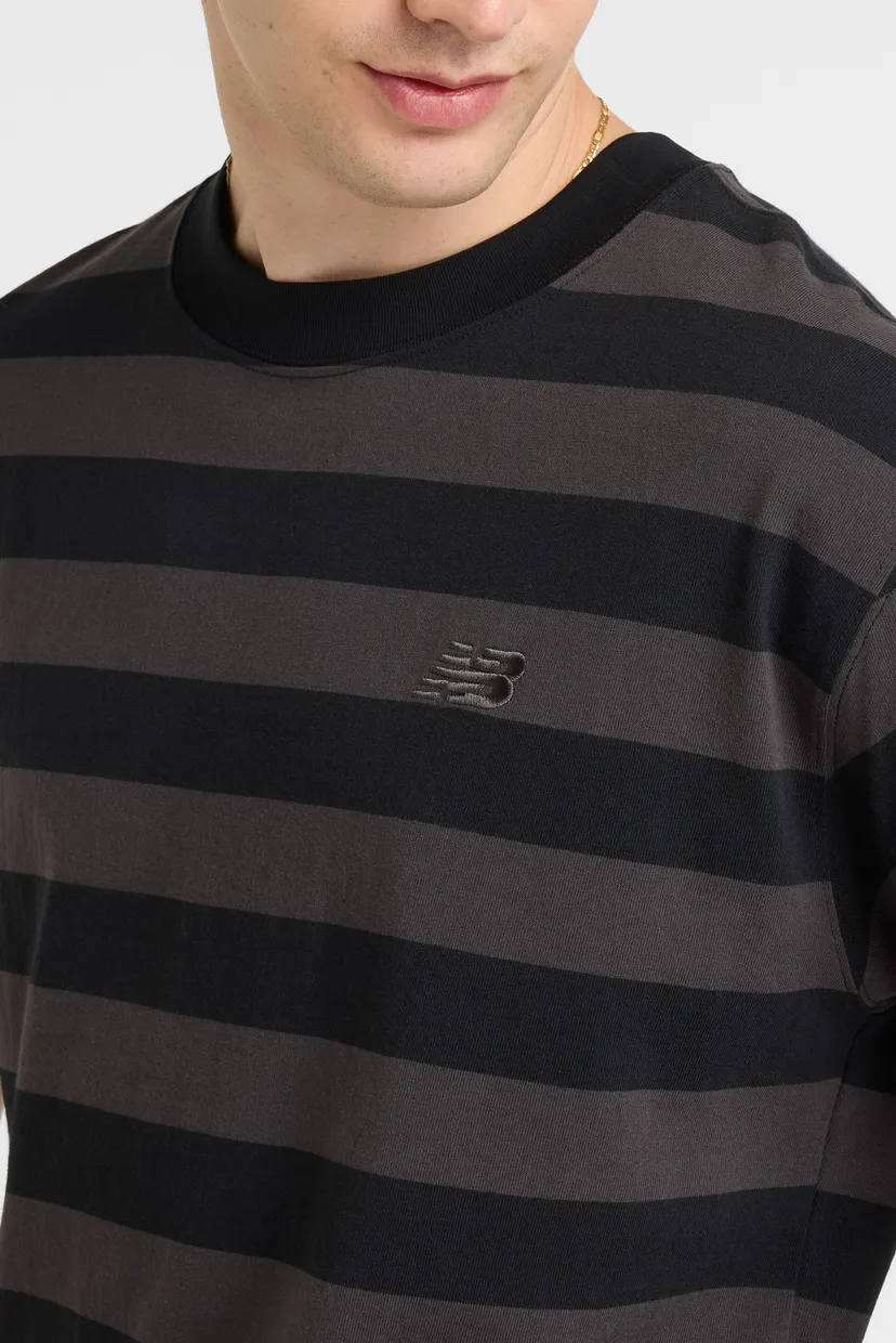 Мужская черная футболка в полоску Athletics Cotton Thick Stripe 4