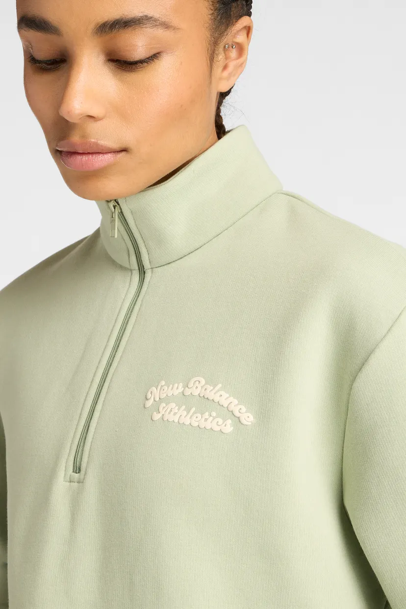 Женский зеленый реглан NB Linear Heritage Fleece Half Zip 4