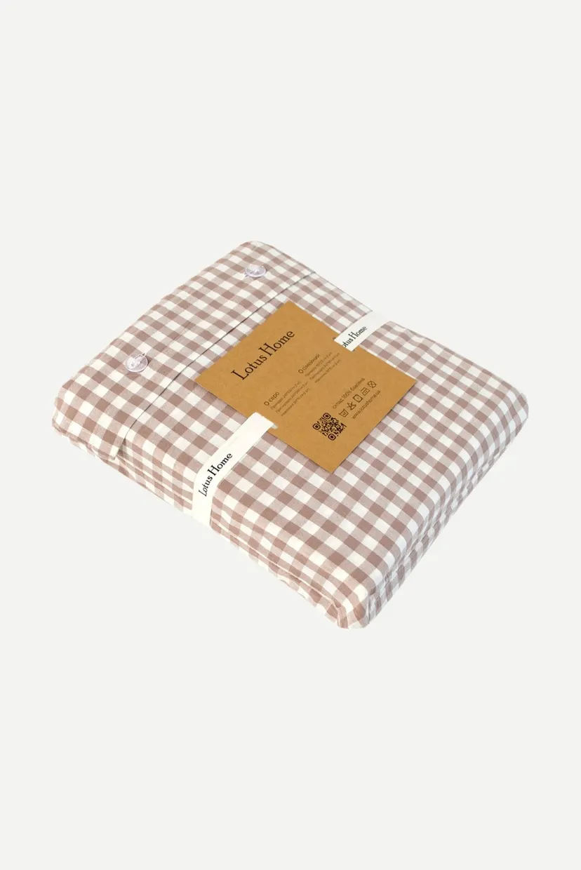 Постільна білизна - Checked Gingham кавовий сімейний 6