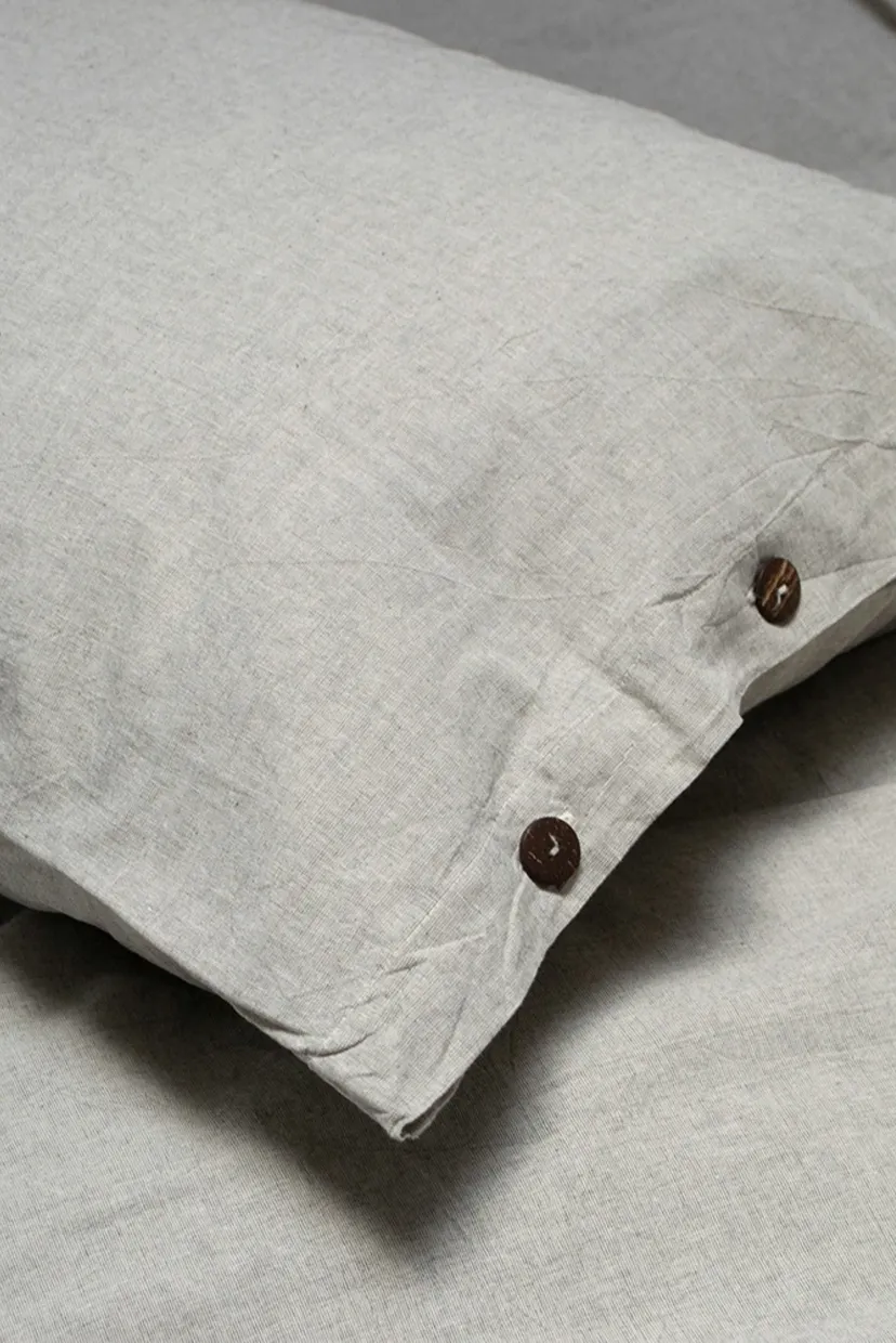 Постільна білизна Washed cotton - Solid light antracite сімейний 3