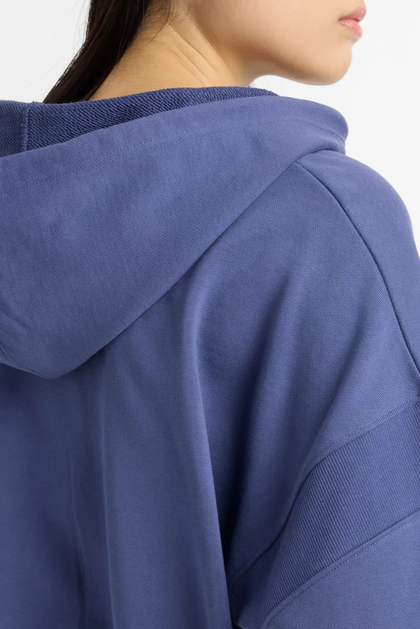 Женское синее худи Crop FT Full Zip 7