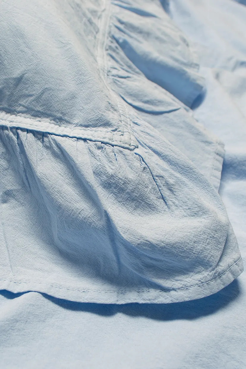 Постельное белье Washed cotton - Kansas fly голубой евро 3