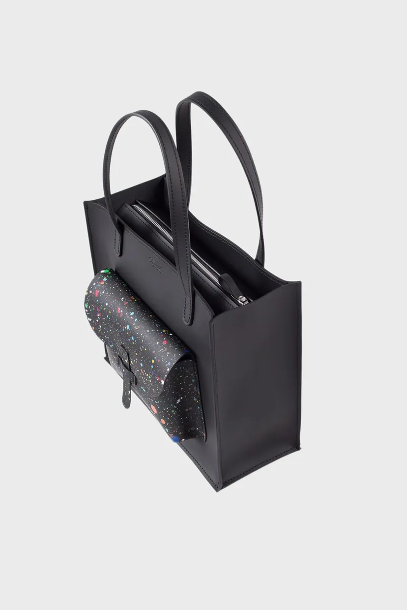 Женская черная сумка с узором Shopper S1 5