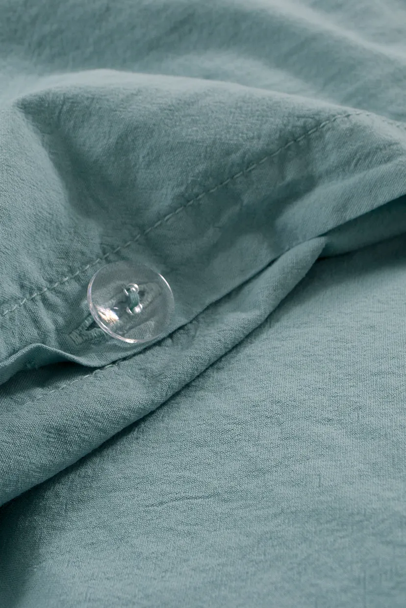 Постельное белье Washed cotton - Kansas голубой евро 4