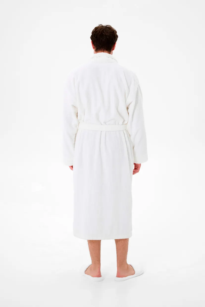Белый махровый халат Basic Soft white (унисекс) 4