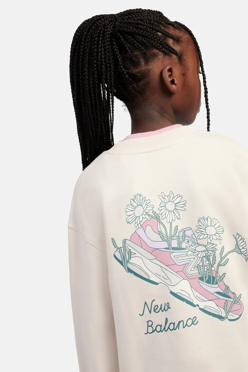 Дитячий бежевий світшот Flower Shoe Graphic Crew 6
