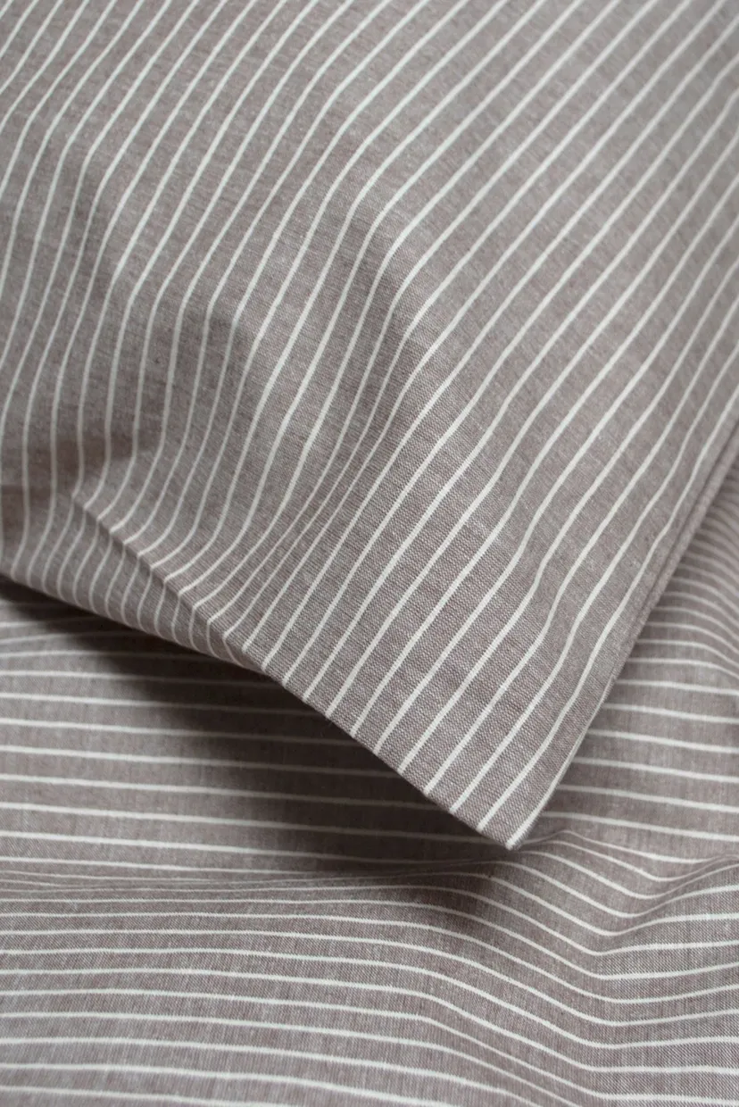 Постільна білизна - Premium Percale Stripe коричневий євро 4