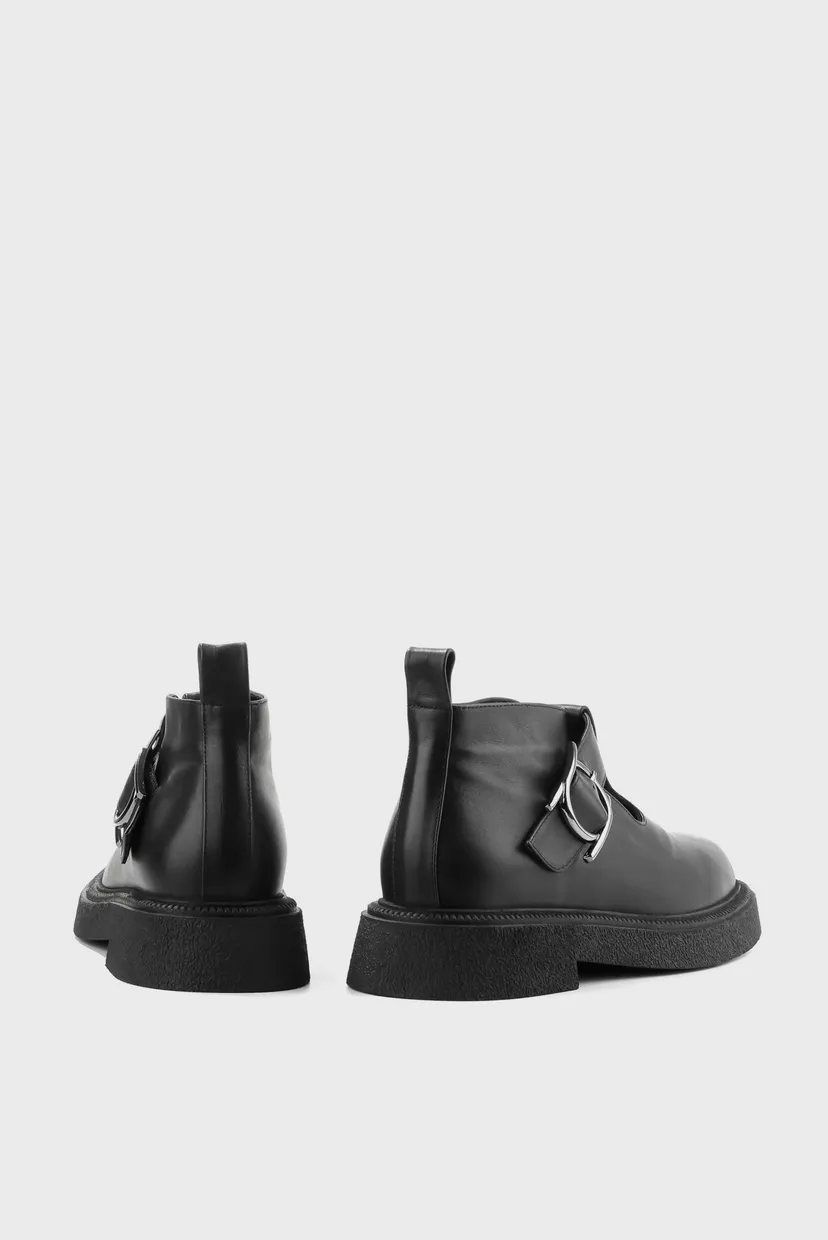 Женские черные кожаные дерби 4