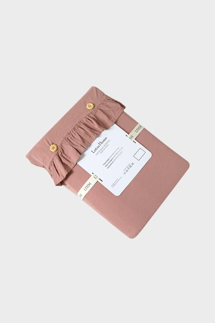 Постільна білизна Washed cotton - Kansas fly пудровий євро 5