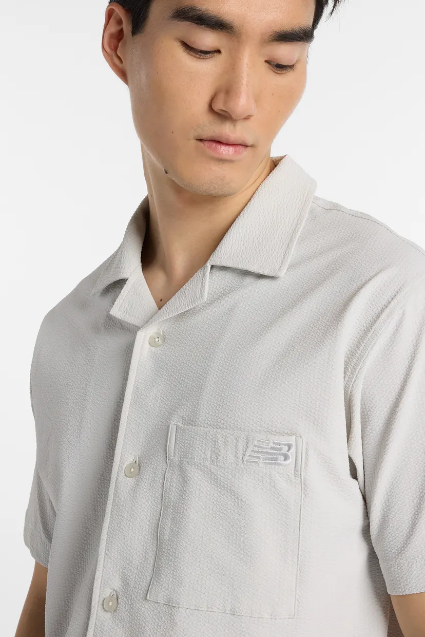 Чоловіча сіра сорочка Seersucker Button Up 4