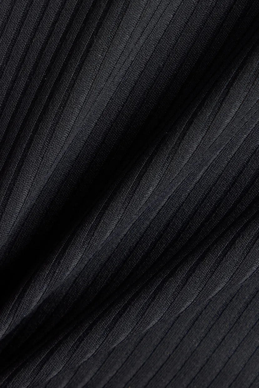 Женская черная футболка Ribbed Fitted 7