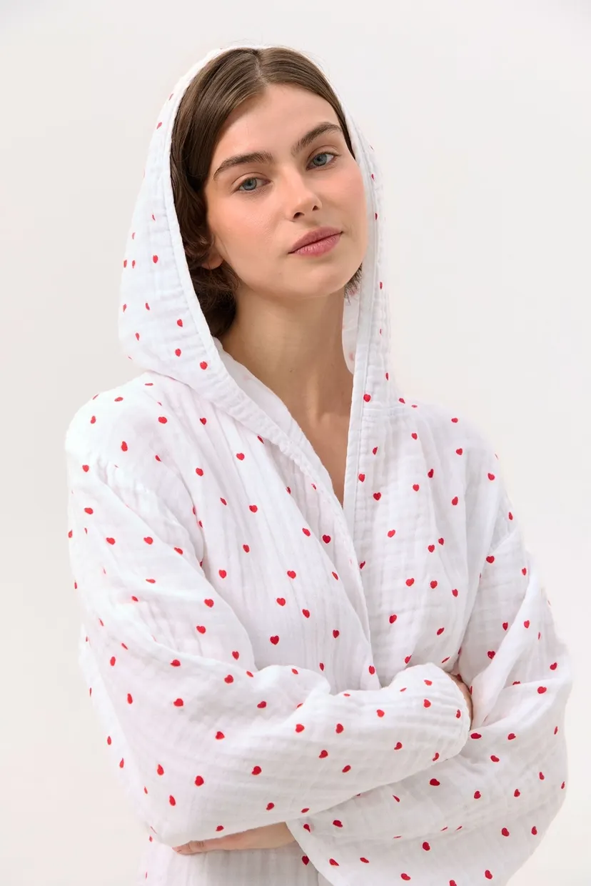 Жіночий білий халат Molly Heart muslin 3